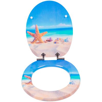 China Slow-end Toilet Seats Tank Molded Wooden Toilet Seat Cover MDF Soft Slow MDF Sitz for sale