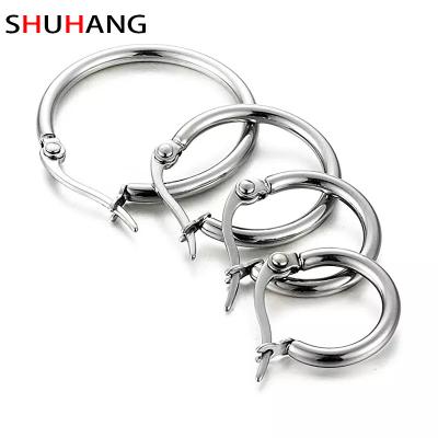 China SHUHANG Environmental Friendly 4 Pairs Stainless Steel Hoop Earrings Set Cute Stud Earrings For Women 10MM-20MM for sale