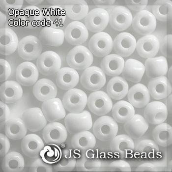 China High Quality Fashion JS Seed Glass Beads - 41# 6/0 White Opague Rocailles Beads for Garment and Jewelry for sale