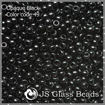 China High Quality Fashion JS Seed Glass Beads - 13/0 49# Opague Black Seed Beads For Garment and Jewelry for sale