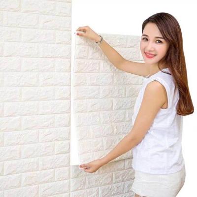 China Custom Adhesive Wallpaper Anti Static XPE Foam 3d Brick Art Wall Panel For Home Decoration for sale