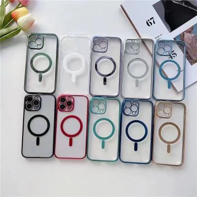 China Shockproof Magnetic Electroplating Protective Case For Iphone 11 12 Pro Max Mini Magsafe Shell Shockproof Back Cover Thin Soft Tpu Bumper for sale