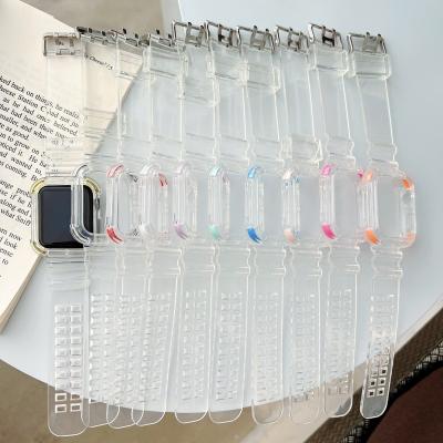 China Luxury.Simple.Fashion Transparent two-color watch strap for apple watch for sale