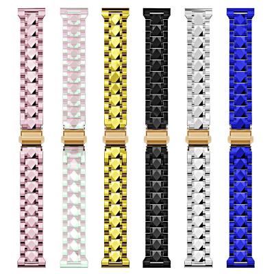 China Luxury.Simple.Fashion Suitable for Huawei gt2 Samsung Galaxy watch4 watch strap waist plated three beads smart watch strap for sale