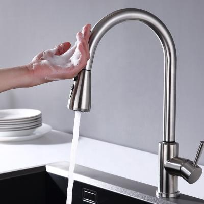 China Sense Faucets Stainless Steel Chrome Extension Hose Kitchen Touch Control Faucet for sale