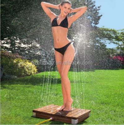 China Garden Square Base Shower Solid Wood Outdoor Bracket for sale