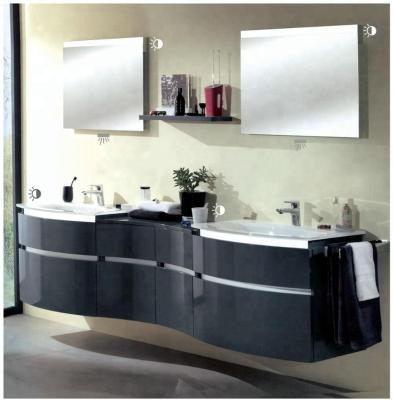 China Hot Sale Space Saver Black PVC Wall Mount Contemporary Used Bathroom Vanity Cabinets for sale