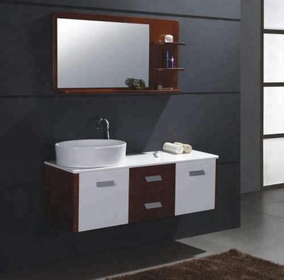 China Modern Solid Wood Wall Mounted Large Basin Sink Bathroom Vanity Cabinets for sale