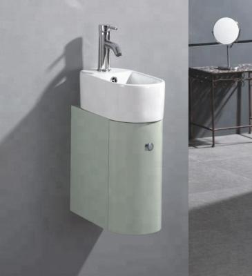 China PVC Modern Small Size Wall Mounted Hanging Bathroom Sink Corner Cabinet for sale