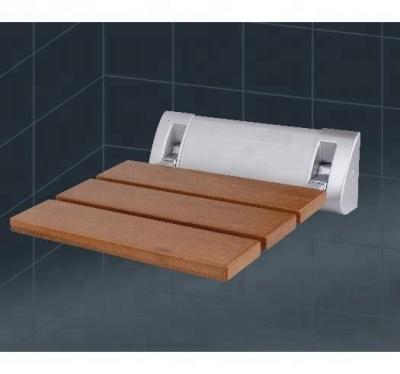 China Bathroom Foldable Antirust New Design Natural Solid Wood Shower Seat for sale