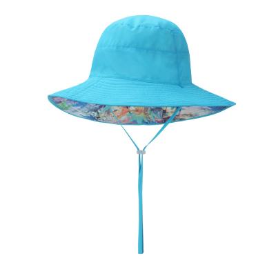 China JOINT Blue Wide Brim Polyester Sports Fishing Bucket Hat For Women for sale