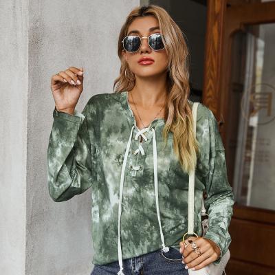 China QUICK DRY Tie Dye Women's Fall New Style Summer T-shirt Sweatshirt Tops Oversized Women Hoodie for sale