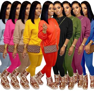 China Best Price Candy Sustainable Solid Color Loose Hoodie Casual Pants Women 2 Piece Set Clothing for sale