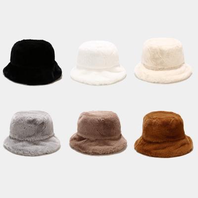 China Drop Shipping Wholesale Logo Winter Breathable Custom Warm Fur Bucket Hats Unisex Casual Felt Hat Covers Fisherman Hat Autumn Bucket Hats for sale