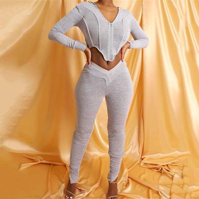 China 2021 High Quality Thick Anti-pilling Autumn Winter Custom Logo Sports Jogger Set Loose Sweatpants Set Casual Women's Set Two Pieces for sale