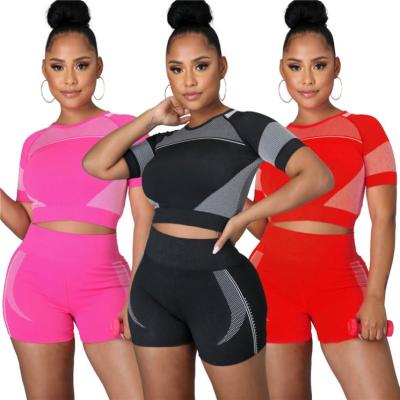 China Good Quality Anti-pilling Casual Shorts Sleeves Sports Zweiteiliges Set Two Piece Shorts Set 2021 Women Clothing 2 Piece Sets for sale