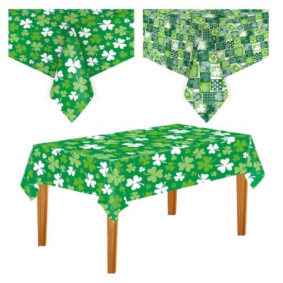 China Hot Irish Cloth Day Party Decoration To Celebrate St Patricks Day Green Lucky Grass Party Tablecloth Happy St Patricks Day Gift for sale