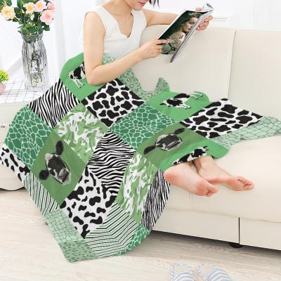 China On Sale Wearable Warm Cute Cow Big Size Animal Blanket Blankets For Winter Polyester Good Quality Custom Flannel Casual Blanket for sale