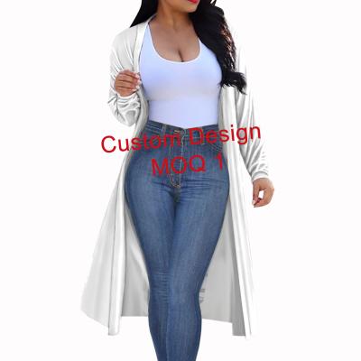 China Custom Custom Made Hawaii Print Front Cardigans Long Sleeve Woman Open Loose Coat Polynesian Casual Women's Cardigans QUICK DRY for sale