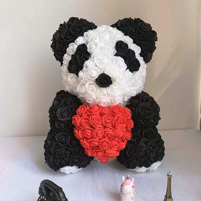 China Simple Teddy Bears With Box Flower 40Cm Roses Valentines Foam Red Heart Mother's Artificial Mini Preserved Valentine Rose Bear Gifts for sale