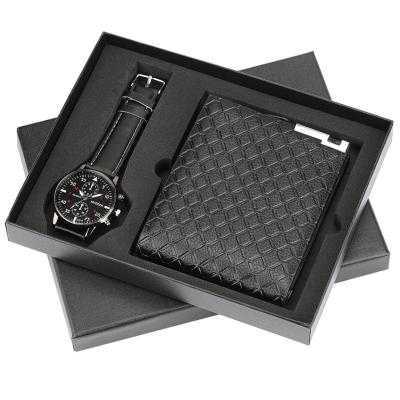 China Fashion\exquisite packaging watch wallet set of classic\wholesale business men's gift\sports set combination WATCH wallet creative father's day gift for sale