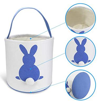 China DIY Kids Easter Basket Kids Easter Gift Eggs Tote Bags Basket Custom Plush Bunny Easter Bucket Candy Toy Storage Handbag For Festival Party for sale