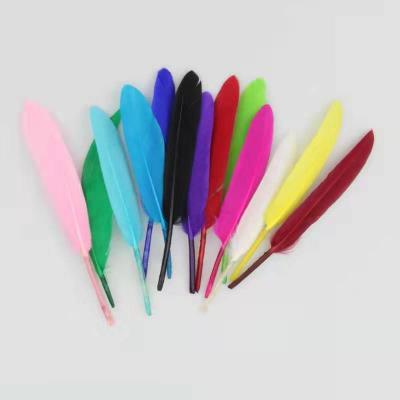 China 10CM/3.74 High Quality Handmade Inches Colored Dyed Cheap Handmade Feather Goose Feather For Decoration for sale