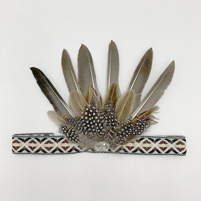 China 100% Handmade 100% Handmade Pheasant Feather Decorated Headdress Stage Carnival Party Holiday Performance Headpieces for sale