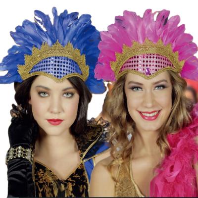 China Brazilian Girl Samba Feather Carnival Feather Stage Headdress for sale