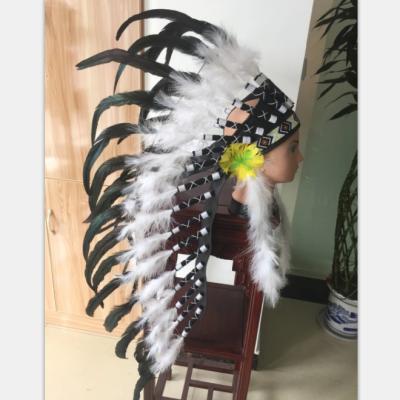 China White-black Lovely Feather Feather Plant Feather Headdress For Adult for sale