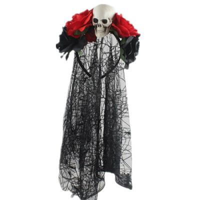 China Other The Other Day of the Dead Bride Adult Gothic Wedding Halloween Costume Veil Headband for sale