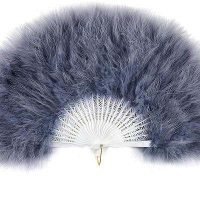 China Feather Roar Vintage 20s Style Marabou Feather Fan Folding Handheld Props for sale