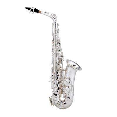 China Silver Body Saxophone Elegant Silver Floral Luxurious Alto for sale