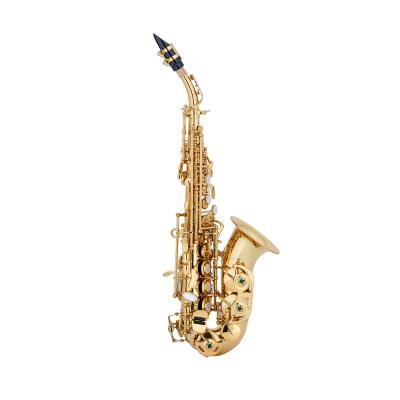 China Exquisite Design Soprano Golden Saxophone Curved for sale