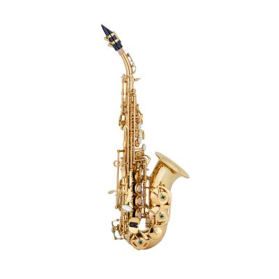 China Popular Soprano Saxophone Golden Curved Gold Finish for sale