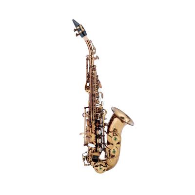 China Cognac Cognac Curved Soprano Saxophone Instrument for sale