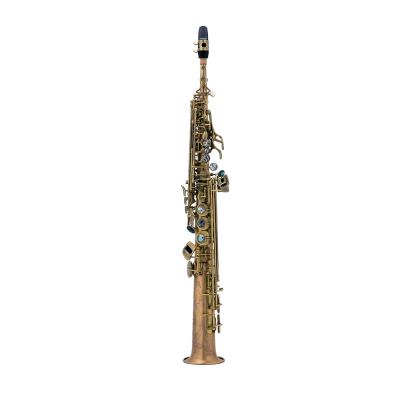 China Brush Brush Finish Engraved Body Soprano Saxophone Straight for sale