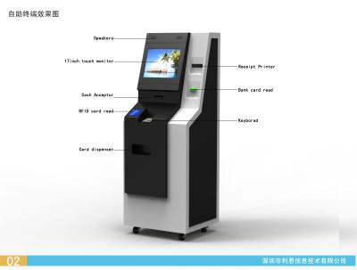 China Dustproof Indoor Bill Payment ATM Kiosk Automatic Banking Machine Te koop