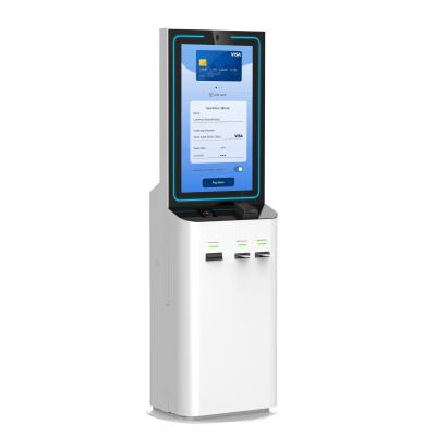 China 32 Inch Touch Screen Payment Kiosk With Cash Acceptor And Support Credit Card Reader for sale