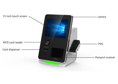 China Card Dispenser Self Order Payment Check In Kiosk for Restaurant Airport Hotel Te koop