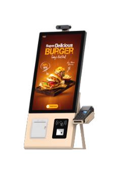 China 23.8 inch Self Ordering Kiosk with POS Holder and Cold-rolled Steel Frame Te koop