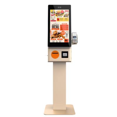 China 23.8 Inch Free Standing Touch Self-Service Food Ordering Kiosk Indoor Restaurant Payment Terminal Te koop