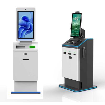 Cina 21.5 Inch Hotel Lobby Self Service Check In Kiosk With Passport Scanner / Key Dispenser in vendita