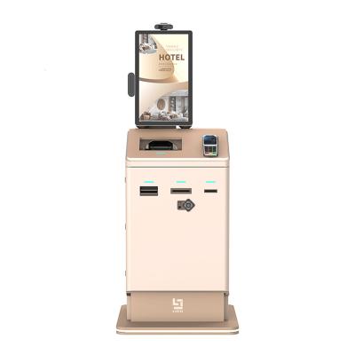 Cina 21.5 Inch Touch Display Hotel Self-service Check In Kiosk With Roomkey Dispenser And Passport Reader in vendita