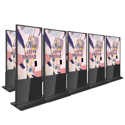 中国 65 Inch Lcd Display Advertising Touch Screen Floor Stand Win7 10 Digital Signage For Cafeteria Advertising 販売のため