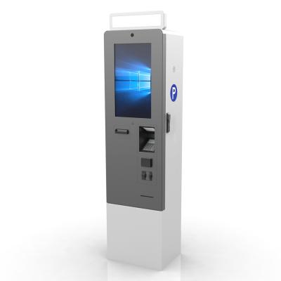 China Outdoor Parking Lot Payment Kiosk With 21.5 Inch HD Touch Screen Camera Bank Card Reader Intercom QR Code Scanner Printer à venda