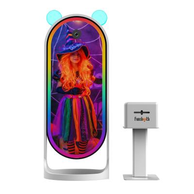 China RGB LED Interactive Mirror Touch Screen Photo Booth Event 360 Photo Booth With Instant Print for sale