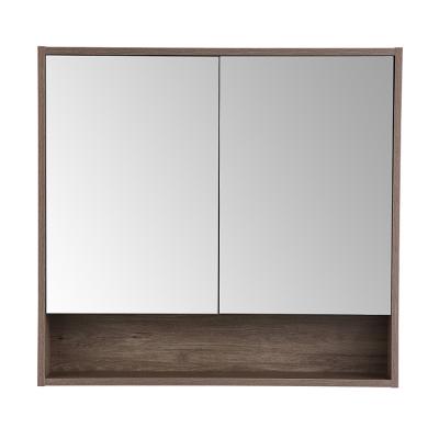 China Durable European Modern Decor Storage Bathroom Mirror Hidden Cabinet With Double Door for sale