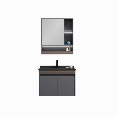 China Modern Luxury Washroom Vanity Set With Led Mirror Basin Simple Bathroom Cabinet Set For Home Hotel for sale