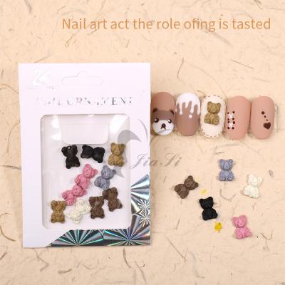 China Nail Art Salon New Arrival Black Kawaii Polar Bears Nail Accessories Designer for sale